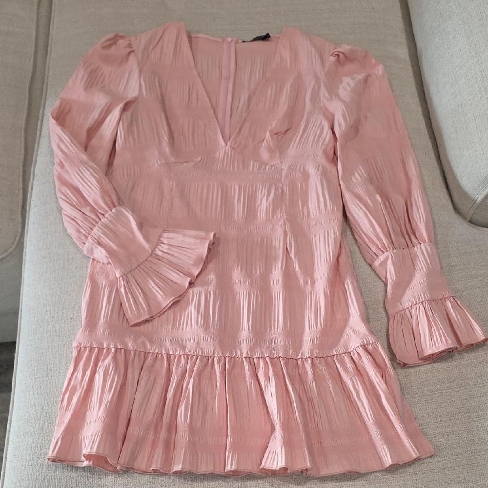 Double Crazy Light Pink Long Sleeve Dress